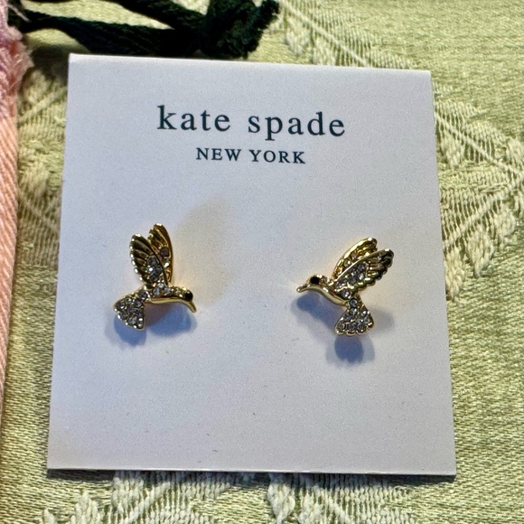 Kate Spade Hummingbird Post Earrings, NWT - Picture 2 of 2